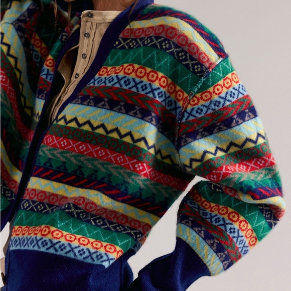 Free People Better Days Cashmere Cardigan Size XS M NWT Patterned Thick Soft - Picture 3 of 6